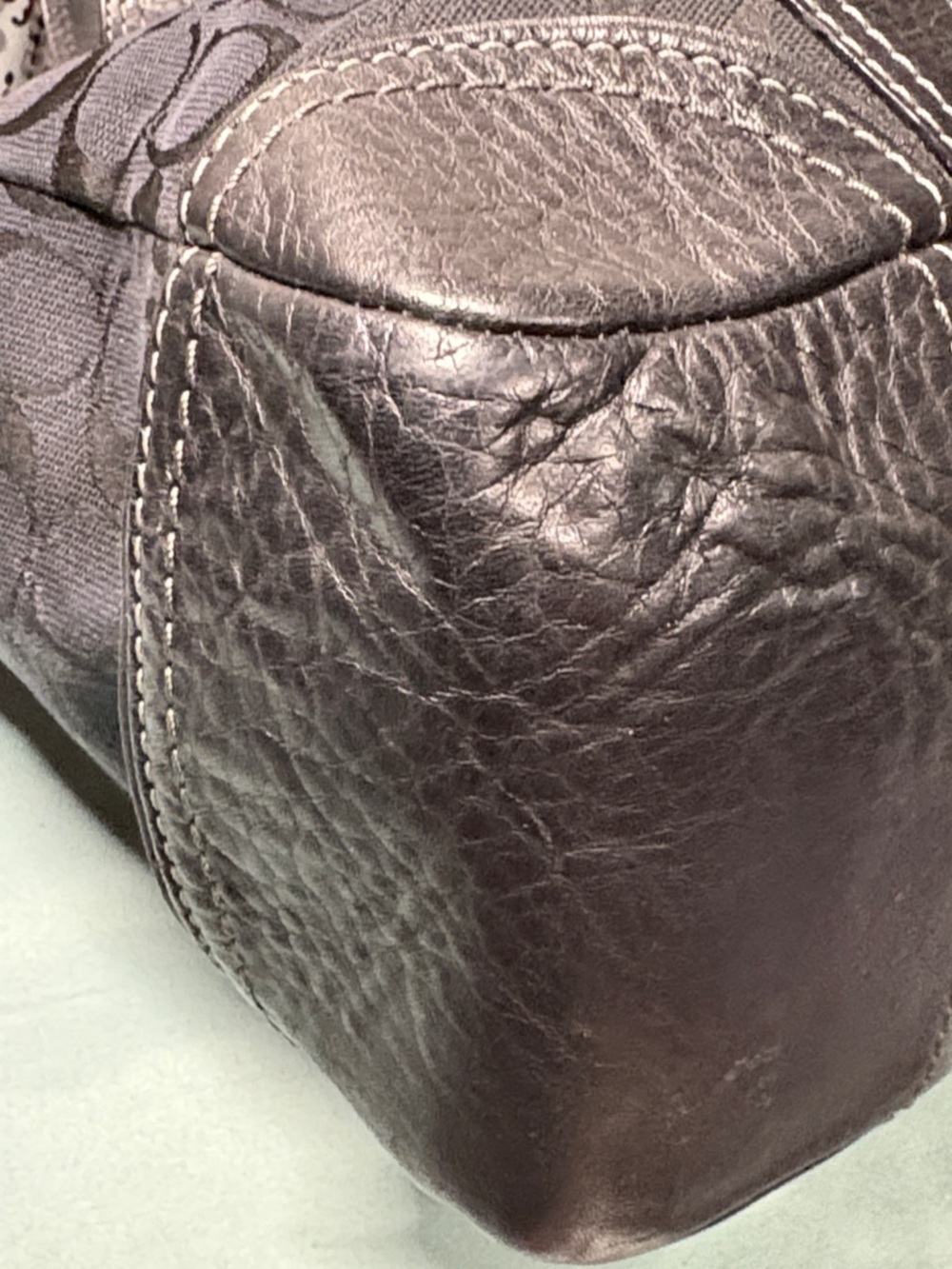 Coach Gallery Tote in Signature Canvas Brown Black Gold F79609 EUC - Picture 7 of 15